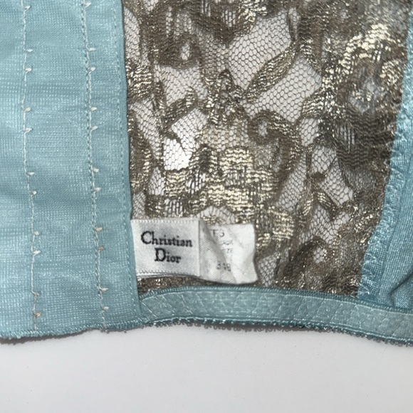Vintage Christian Dior Bustier Lingerie Top 34B Blue - Picture 4 of 4